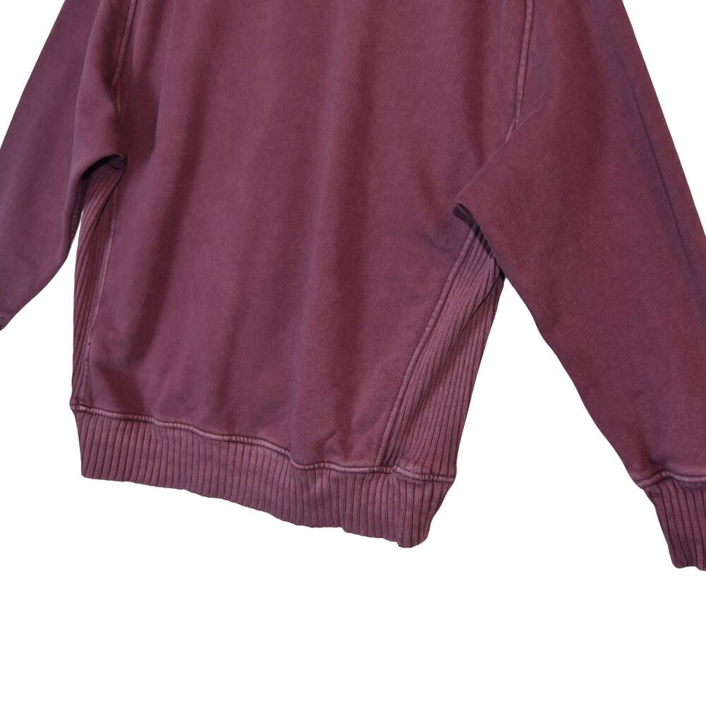 Aerie Oversized Sweatshirt Maroon Pullover Cozy Lounge Y2K Soft Casual XXS Relax - Picture 4 of 8